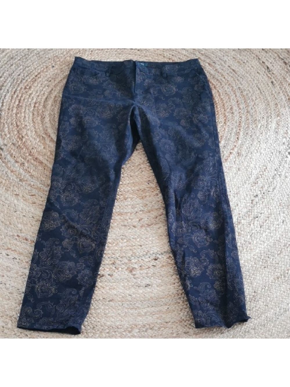 Vintage 🌟LaurenRalphLauren Womens Floral Gold Print Cottagecore Pants. Size 14